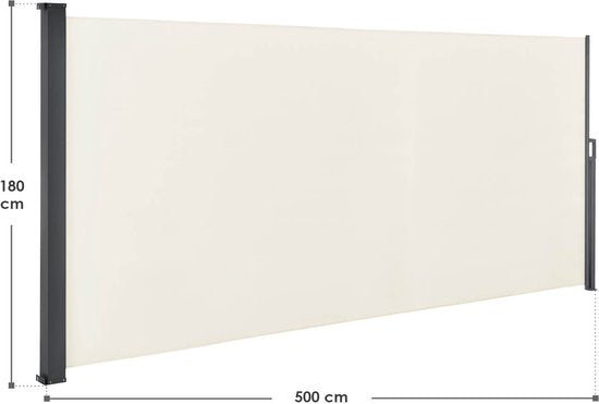 Windscherm / Zonnescherm Dubai - 500 x 180 cm - Beige