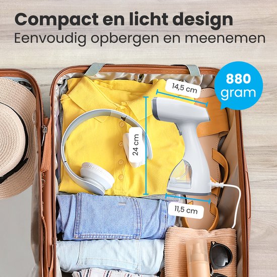 Auronic Kledingstomer - Stoomapparaat - Handstomer voor Kleding en Meubilair - 300ml - Steamer - Wit