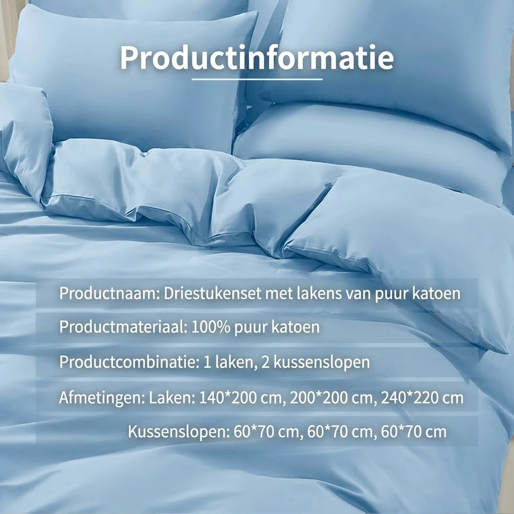 ochama dekbedovertrekset van katoen - 200 × 200 cm - blauw
