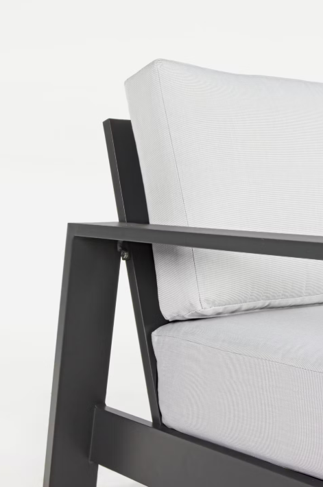 Bizzotto Baltic Loungeset 4-delig – Aluminium & Olefin – Antraciet – Bank 206x85,5x83 cm