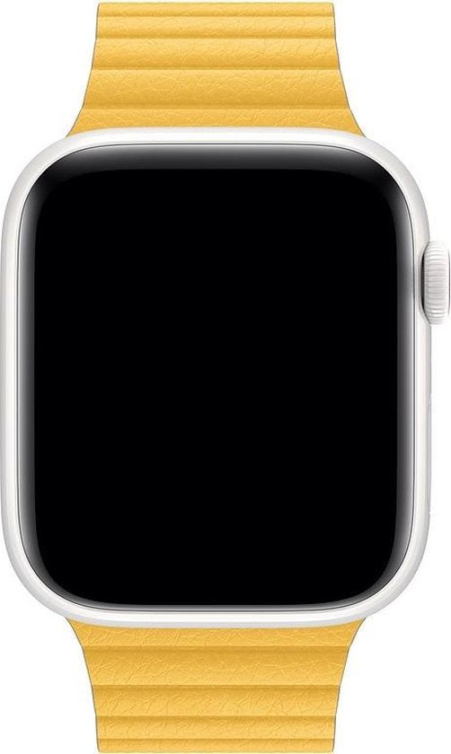 Apple Lederen Lus L voor de Apple Watch Series 1 / 2 / 3 / 4 / 5 / 6 / 7 / 8 / 9 / SE / Ultra (2) - 42 / 44 / 45 / 49 mm - Meyer Lemon