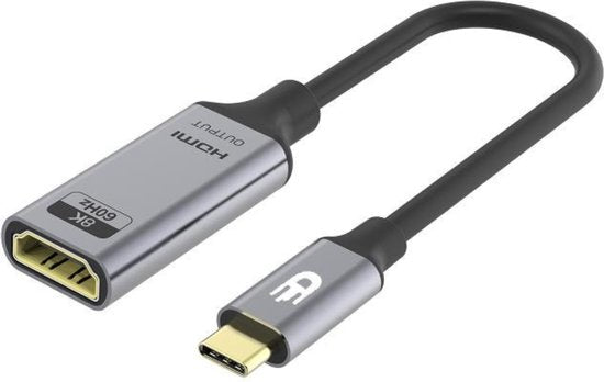 Drivv. USB C naar HDMI Adapter - Ondersteunt 8K 60Hz - Type C naar HDMI - Thunderbolt 3 - Grijs