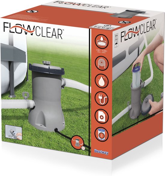 Bestway Grijze Filterpomp - 2.006 ltr/uur - 30.50x32x24.50cm