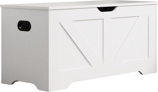 VDD - Opbergkist - Opbergkist Wit - Opbergkist hout - Speelgoedkist - Dekenkist - wit - groot - 100 x 40 x 46 cm