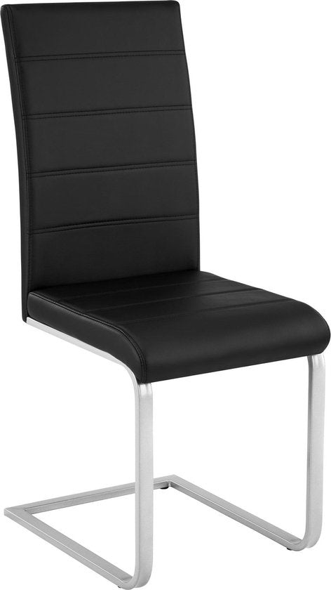 tectake® - set van 2 eetkamerstoelen Bettina zwart - 402549