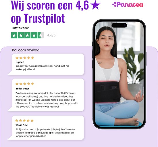 TheraFlex Infraroodlamp Infrarood Riem Rugband Rood Licht Therapie - Spieren & Gewrichten - Onder Rugpijn