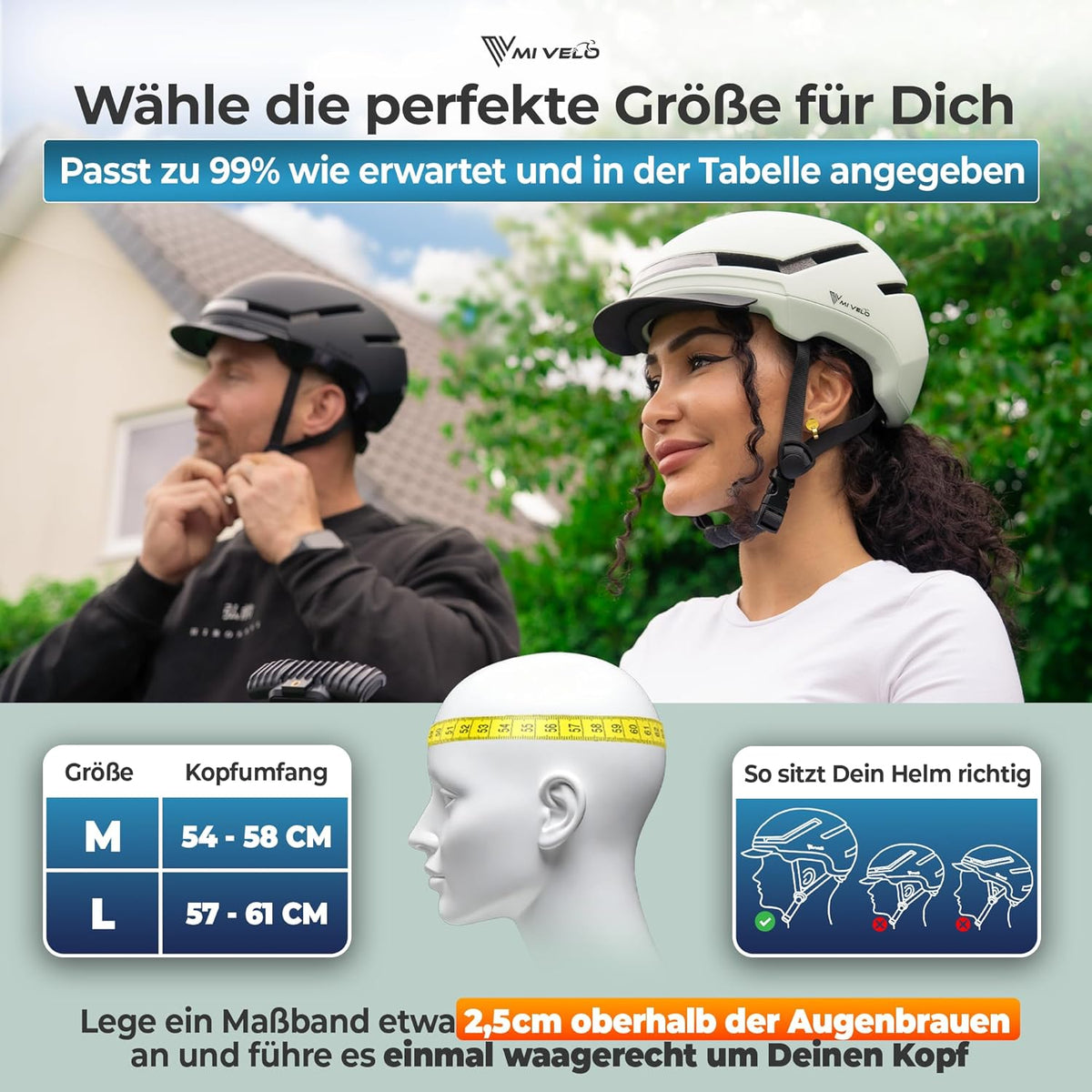 Mivelo Unisex Fietshelm NOVA - Met Lampje - NTA Gecertificeerd tot 45km/h - Mint - Maat M (54-58 cm)
