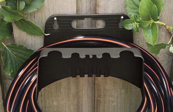 BLACK+DECKER Tuinslanghouder Wand - Tuinslang tot 15 Meter - Wandhouder Tuinslang - 23 x 16 x 15 CM - Zwart