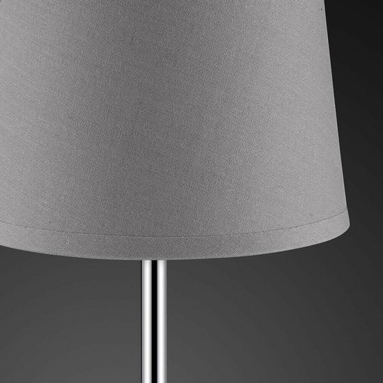 Tafellamp, nachtlamp, grijze kap, metalen voet