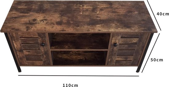 Tv meubel kast Stoer - televisie dressoir industrieel - 110 cm breed