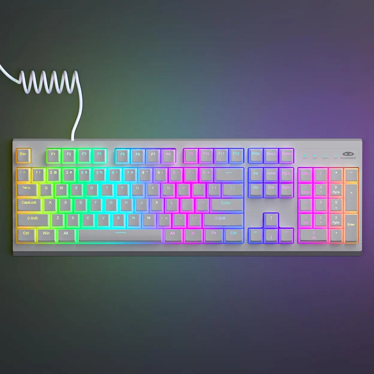 MageGee Double Shot PBT pudding-keycaps - 130 toetsen - wit