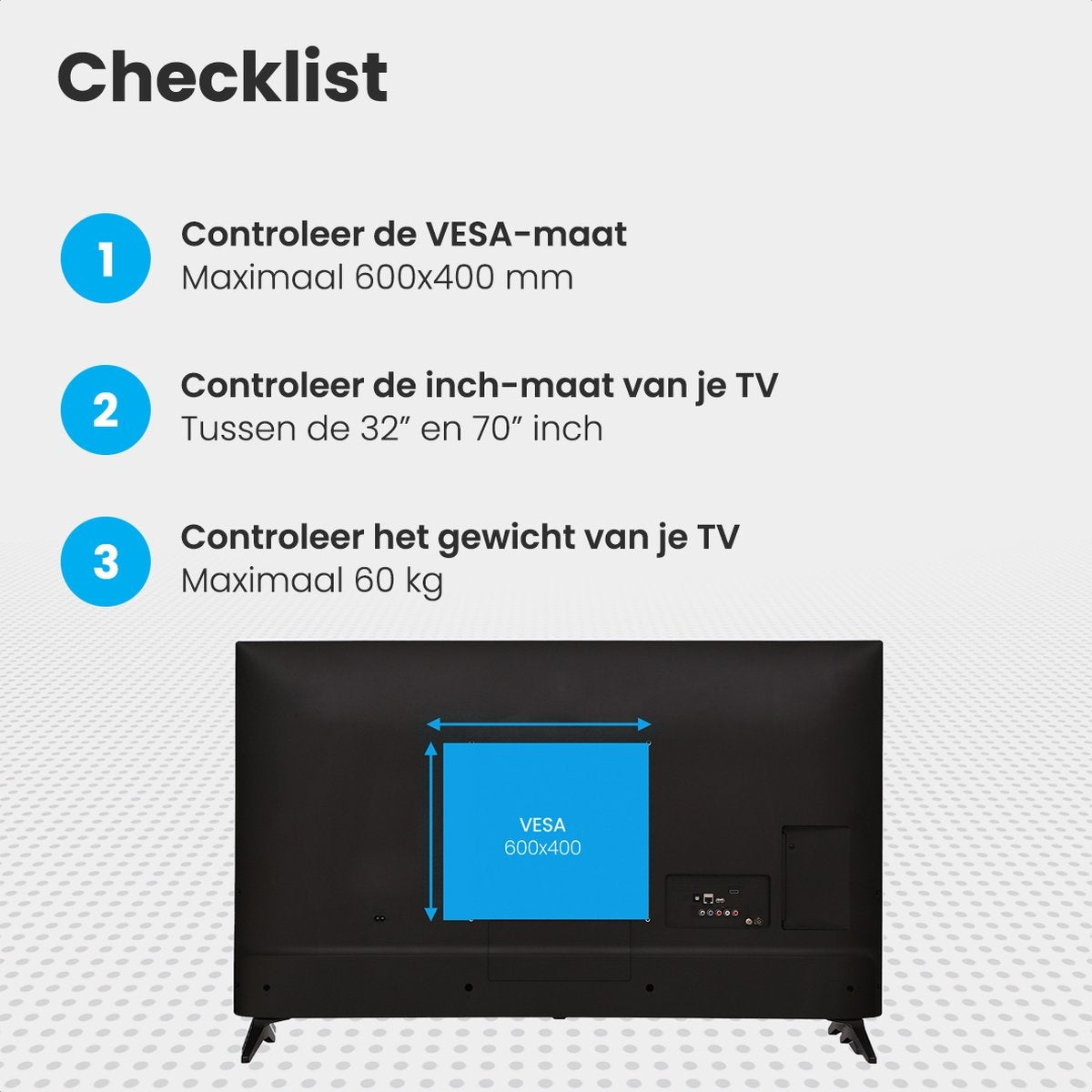 Auronic TV Beugel - Kantelbaar - 32 tot 70 inch - Tot 60 KG - Zwart