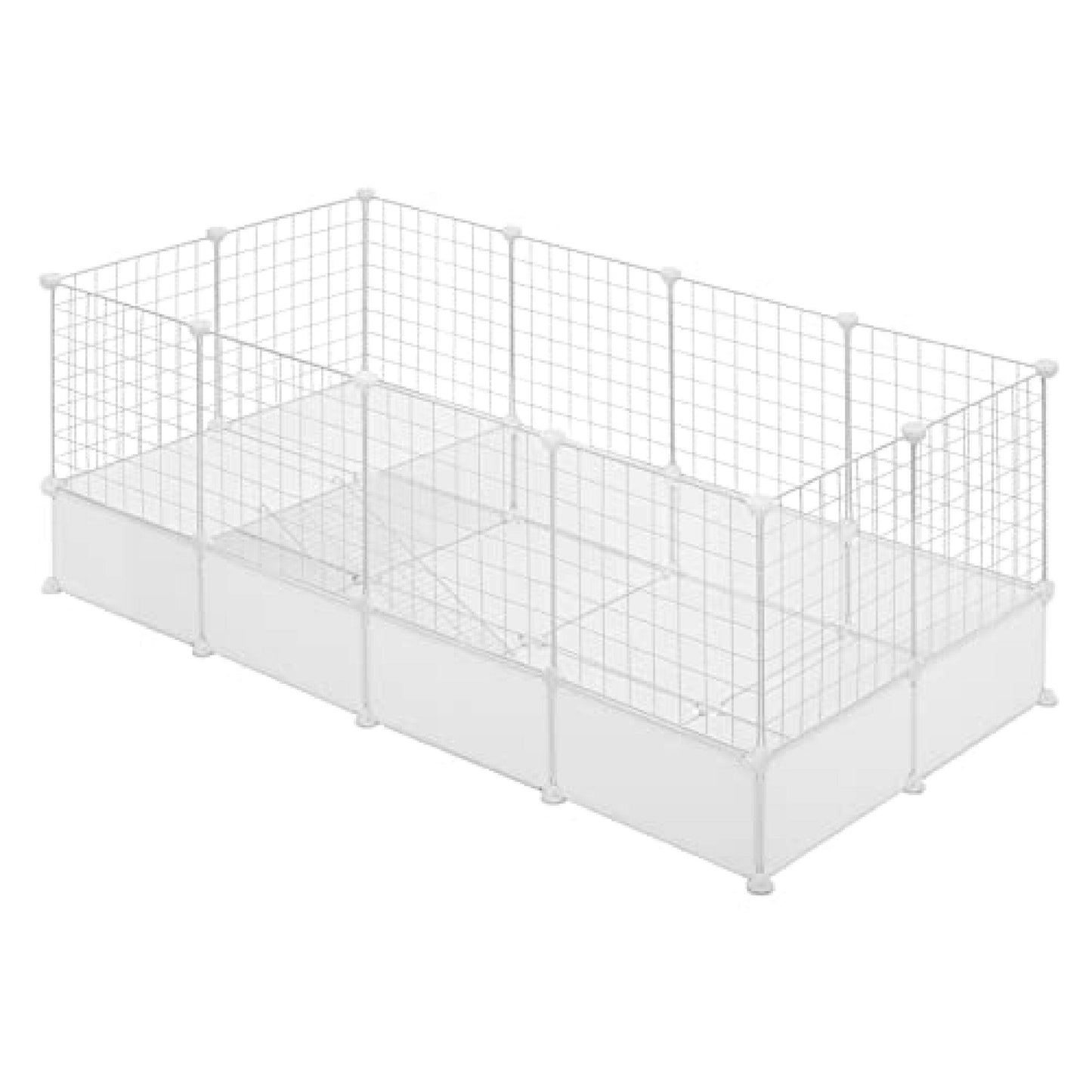 EUGAD Modulaire Dierenren DIY Kooi - Wit - Cavia / Konijn / Hamster
