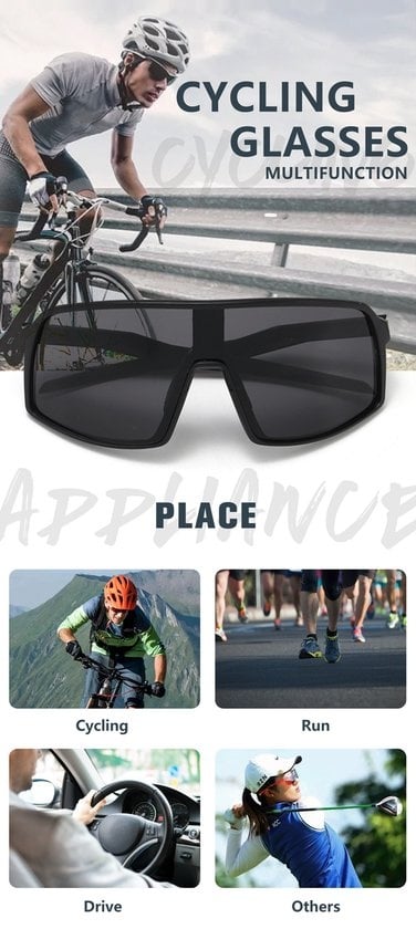 Garpex® Fietsbril - Sportbril - Zonnebril - Racefiets - Mountainbike - Motor - Zwart Frame Rode Lens