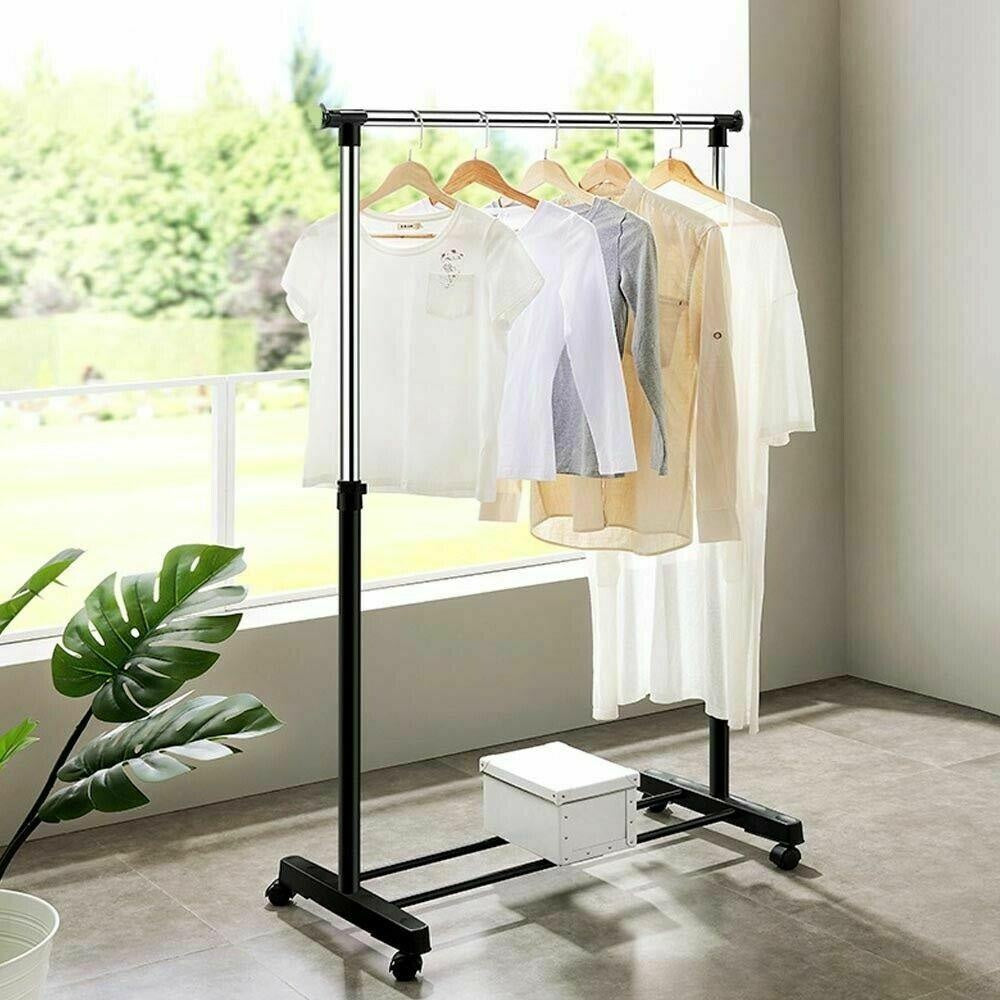 Westerhold Kledingrek – Verstelbaar & Verrijdbaar – max. 5kg – 80 x 43 x 90-165 cm – Zilver
