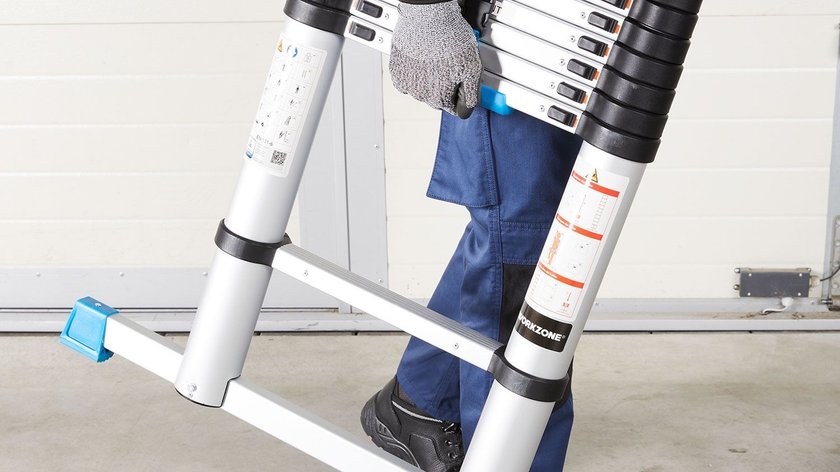 Workzone Telescopische Ladder – Soft-Close – max. 150 kg – 327 cm hoog – Zilver