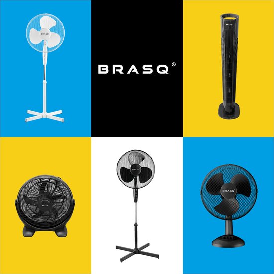 BRASQ Tafelventilator - 30 cm - Wit - 3 snelheden - Statiefventilator - 40 Watt