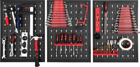 tectake® - Gereedschapswand met 25 haken en houders - 403559