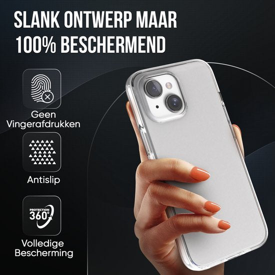 Telefoonhoesje Doorzichtig Geschikt voor Iphone 13 Hoesje Transparant En Screenprotector Beschermglas
