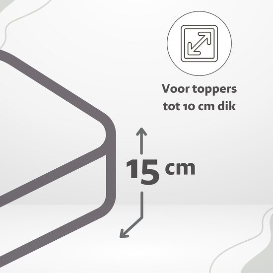 Ten Cate Hoeslaken - Hoeslaken Topper 90x200 - Hoeslaken 90x200 - Geschikt voor Topper 90x200 - Katoensatijn - Topdekmatras 90 x 200 - Hoekhoogte 10 cm - Antraciet