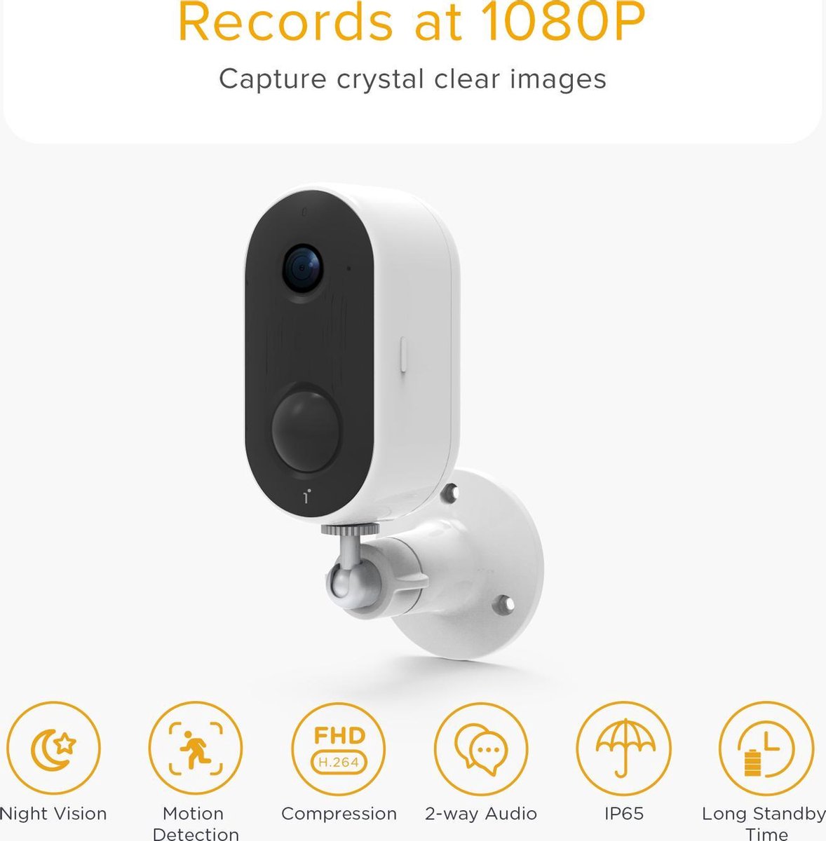 Arenti GO1 Outdoor Beveiligingscamera - Wifi - 1080P Full HD - Incl. SD-Kaart - Wit