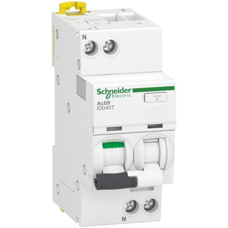 Differentieelschakelaar Schneider Acti9 iDD40T 10A 1P+N Type AC – 85x36x73mm – Wit