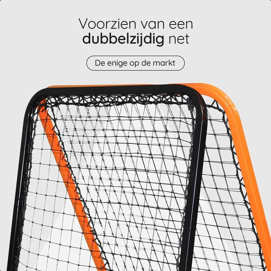 Volcan Dubbelzijdige Rebounder - Voetbal Trainingsmateriaal - Verstelbare Voetbal Bouncer - 85 x 85 cm - Inclusief Grondankers - Dubbele Progressie
