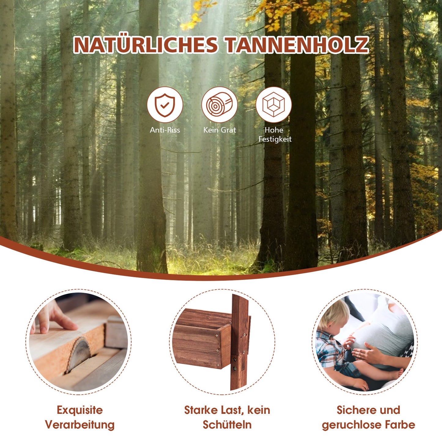 Coast Houten Bloemenrek Bloementrap 3 Planken - 71 x 38 x 105 cm - Bruin