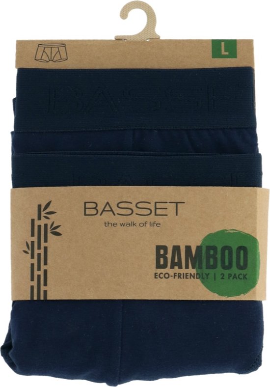 Basset Bamboe Heren Boxershorts donkerblauw 2-pack - maat M