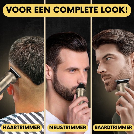 8-in-1 Baardtrimmer Mannen + Travel Bag - Trimmer voor Baard en Lichaam - Incl. 8 opzetstukken - Bodygroomer Mannen - Bodytrimmer Heren - Haar trimmer - Tondeuse - 0.5-15MM - Neus en Oor - Trimapparaat - Baard Machine - Multigroomer