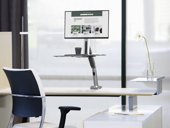 VDD Gaming - Monitorbeugel met toetsenbord - 13 tot 32 inch - Zilver