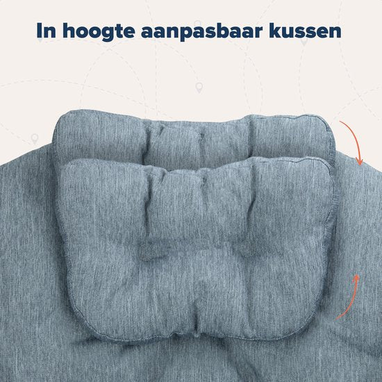TRVLMORE Campingstoel - XL - Opvouwbaar - Incl. Draagtas - Kampeerstoel - Vlinderstoel - 150 kg draagvermogen - Grijs