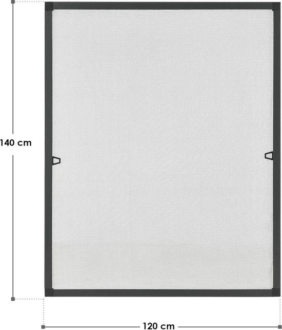 Vliegenhor / Raamhor / Hor - 120 x 140 cm - Zwart - Incl. Bevestigingsmateriaal