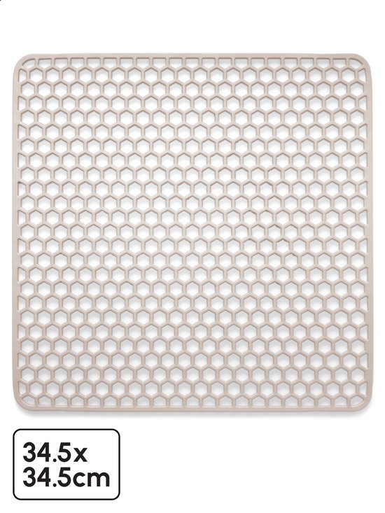 Bodo® Gootsteenmat - Vierkant - Onderzetter - Beige - 34.5 x 34.5 cm