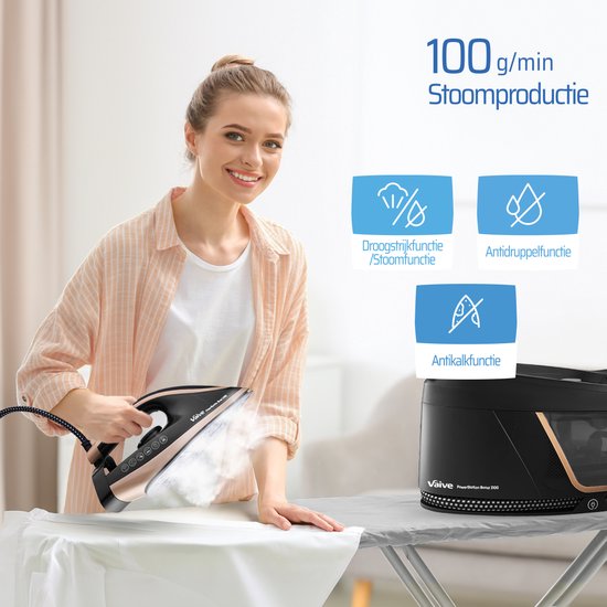 VAIVE PowerStation Boost 3100 Stoomstrijkijzer met Stoomgenerator - Strijkijzer - Iron - Stoomstrijkijzers - 3100W - Station - 2L Watertank