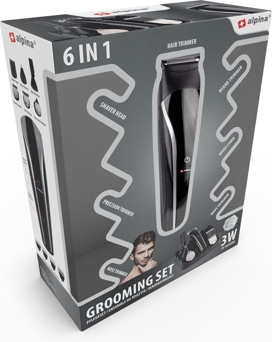 alpina Tondeuseset - Trimmer - Tondeuse - Gezicht en Body - Scheren en Trimmen - 6-in-1 - 3 Watt