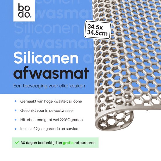Bodo® Gootsteenmat - Vierkant - Onderzetter - Beige - 34.5 x 34.5 cm