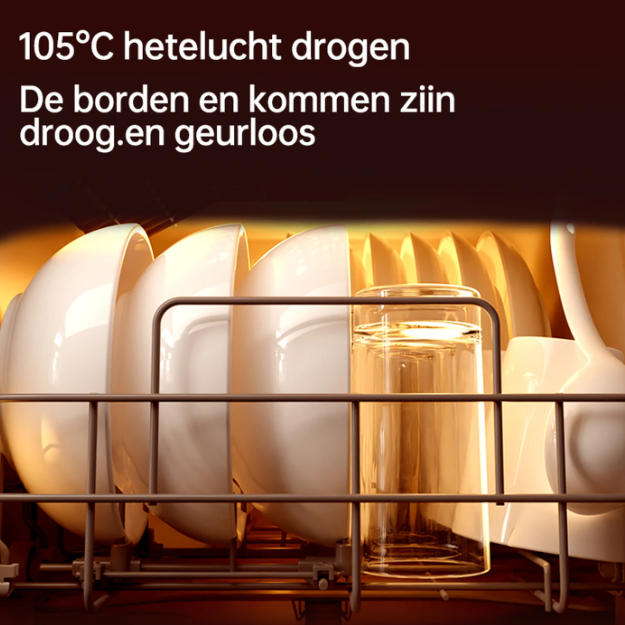 GORGENOX Tafelmodel Vaatwasser 3 Couverts - 4-in-1 met UV-Sterilisatie