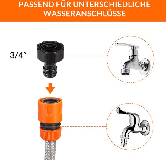 Tuinslanghaspel, 20m slang, waterslanghaspel, automatisch intrekbaar, wandslangbox, tuinslangopbergsysteem