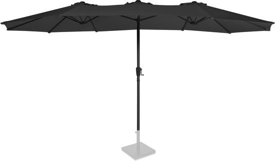 VONROC Parasol – Dubbel, UV-beschermend – 460 x 270 x 252 cm – Zwart