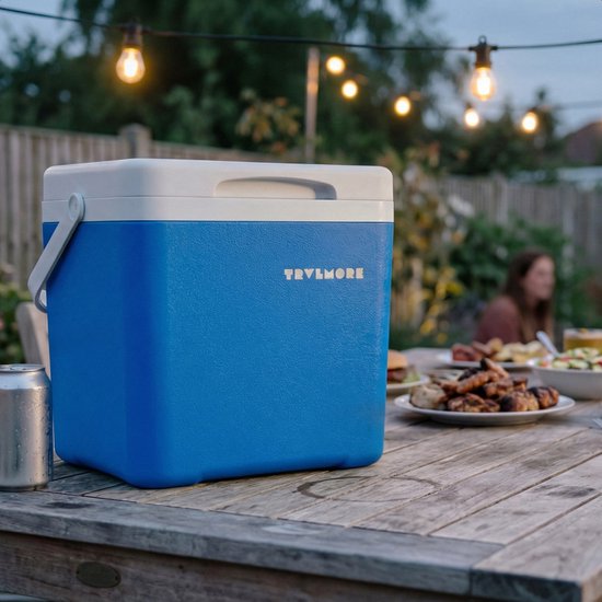 TRVLMORE Koelbox 14L - 47 Uur Koeling - Frigobox - Inclusief Koelelement - Koelbox Klein - Blauw
