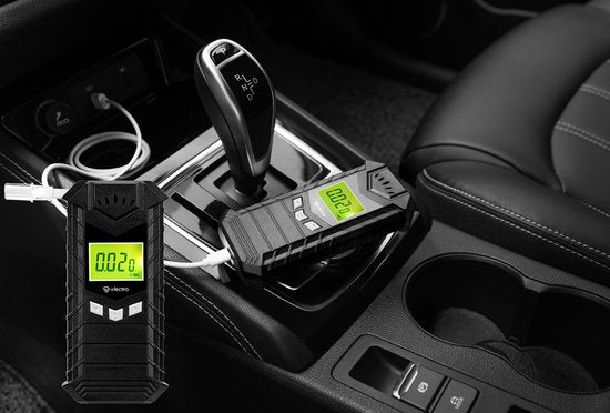 Vlectro Alcoholtester - Digitale Blaastest - USB-Oplaadbaar - Inclusief Mondstukjes - Compact Ontwerp