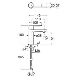 Roca Targa Wastafelkraan A5A325FC00 – S-Formaat Met Koudstartmechanisme – Chroom