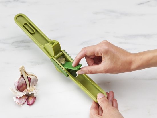 Joseph Joseph CleanForce Knoflookpers – met Reinigingstool – Vaatwasserbestendig – Groen