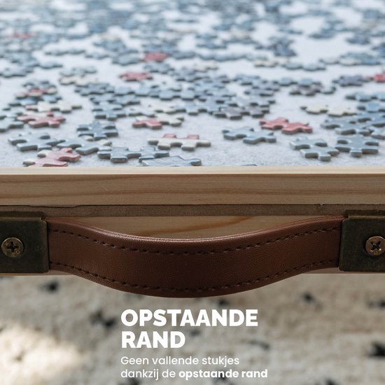 BREND BR-2224 Verstelbare Puzzelplaat met 4 Lades voor 1500 Stukjes - Puzzelbord met transparante Afdekplaat - Puzzeltafel met Vilt en Opbergsysteem