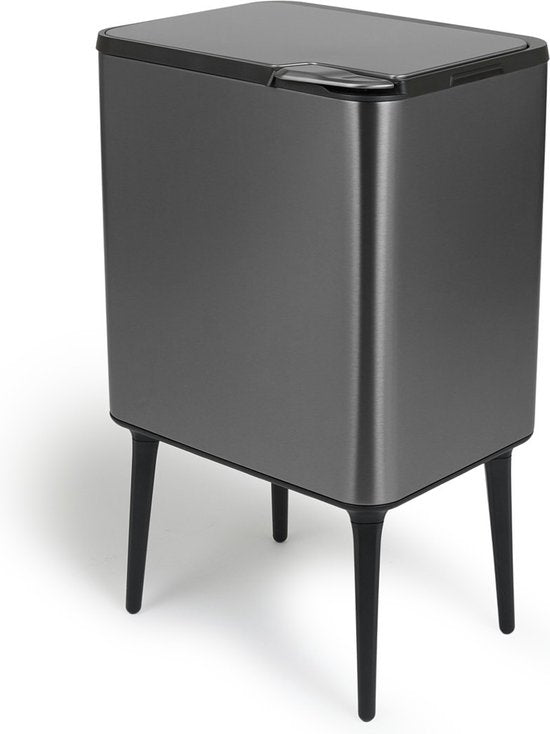 Umuzi Cleaning Push bin Prullenbak - 36 liter - Metaalgrijs - 48 x 38 x 54,5 cm