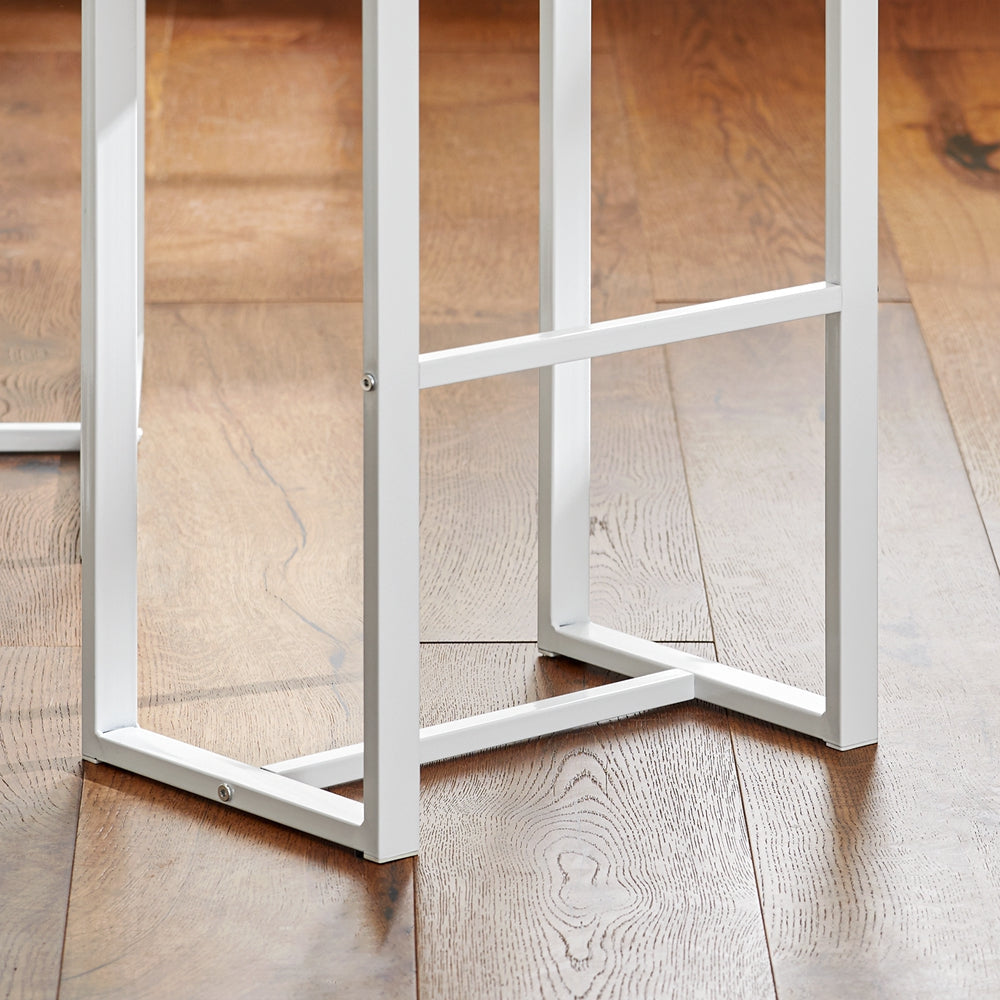 SoBuy Bartafel + 4 Krukken - Modern - max. 120 kg - Wit / Bruin