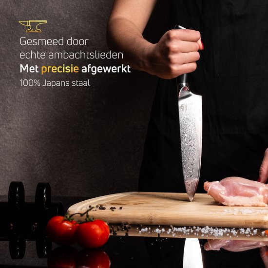 VDN Koksmes damaststaal - Elegance serie - VG-10 Japans damascus - 67 lagen staal