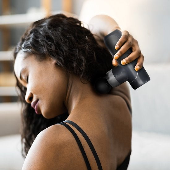 Auronic Massage Gun - Massage Apparaat - Professioneel - 4 Opzetstukken en Koffer - Massage Pistool - Hele Lichaam - Donker Grijs