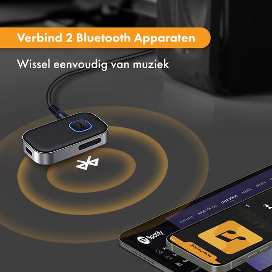 Bluetooth Receiver - 16 uur draadloos - BT 5.0 - 3.5MM AUX - Bluetooth Ontvanger - Bluetooth Receiver Auto